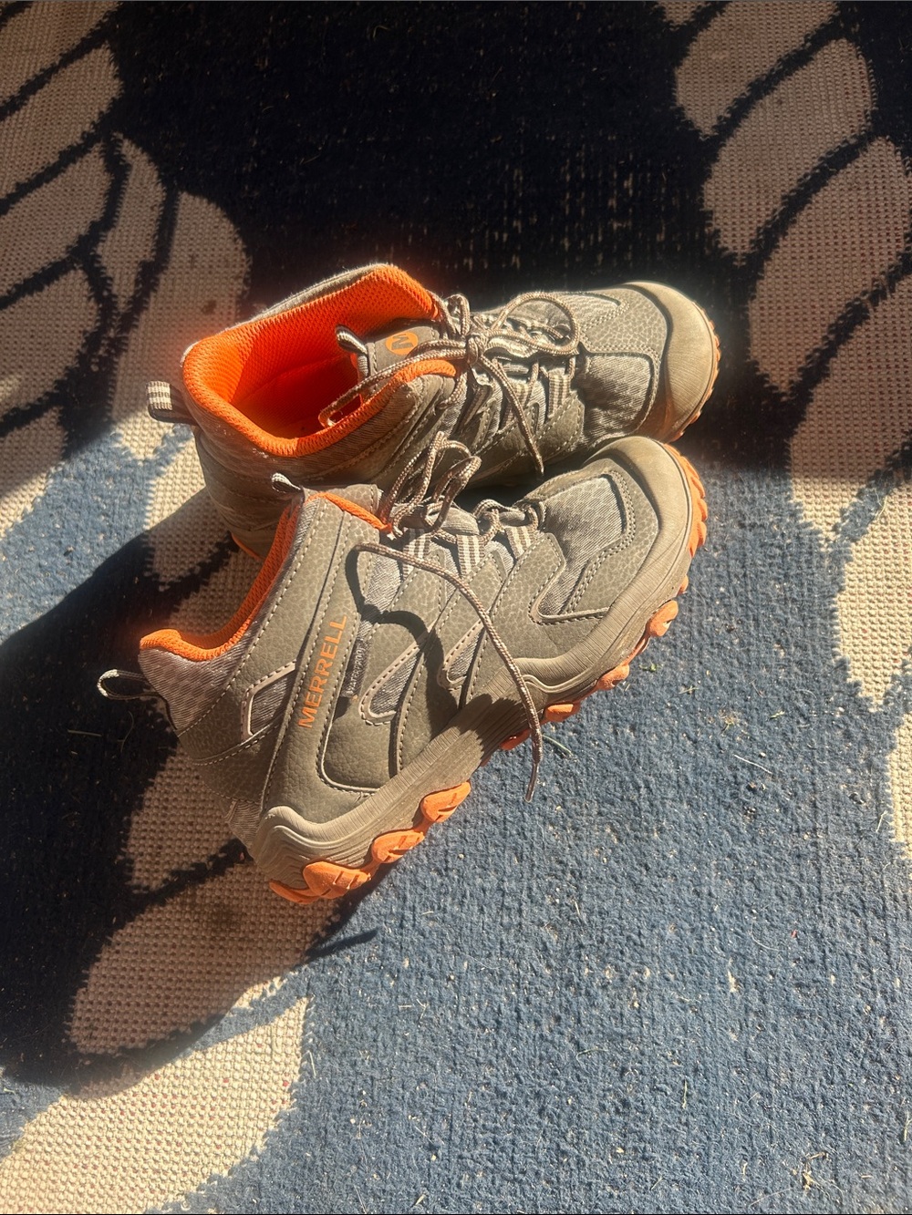 Merrell Kids Gray and Orange Trail Sneakers